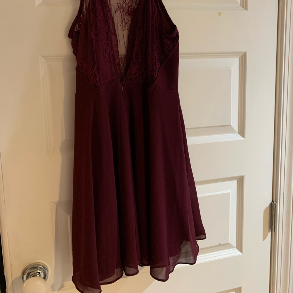 Maroon Lacey and flowy dress